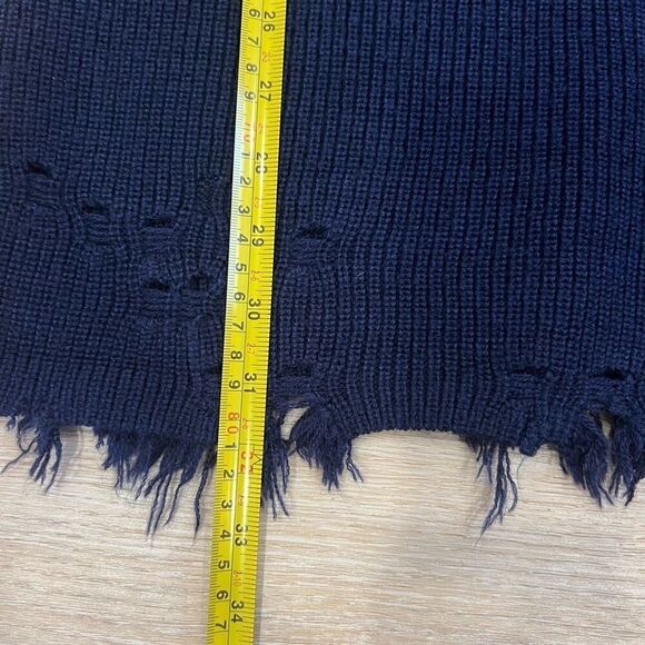 Lovers + Friends Keeney Distressed Sweater Dress in Navy Blue Women’s Small - Picture 12 of 16